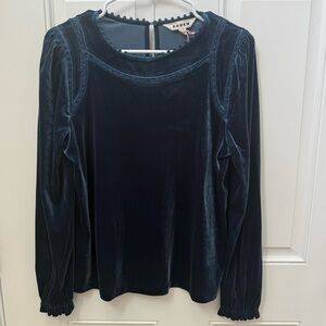 Boden Women's Deep Blue Velvet Blouse